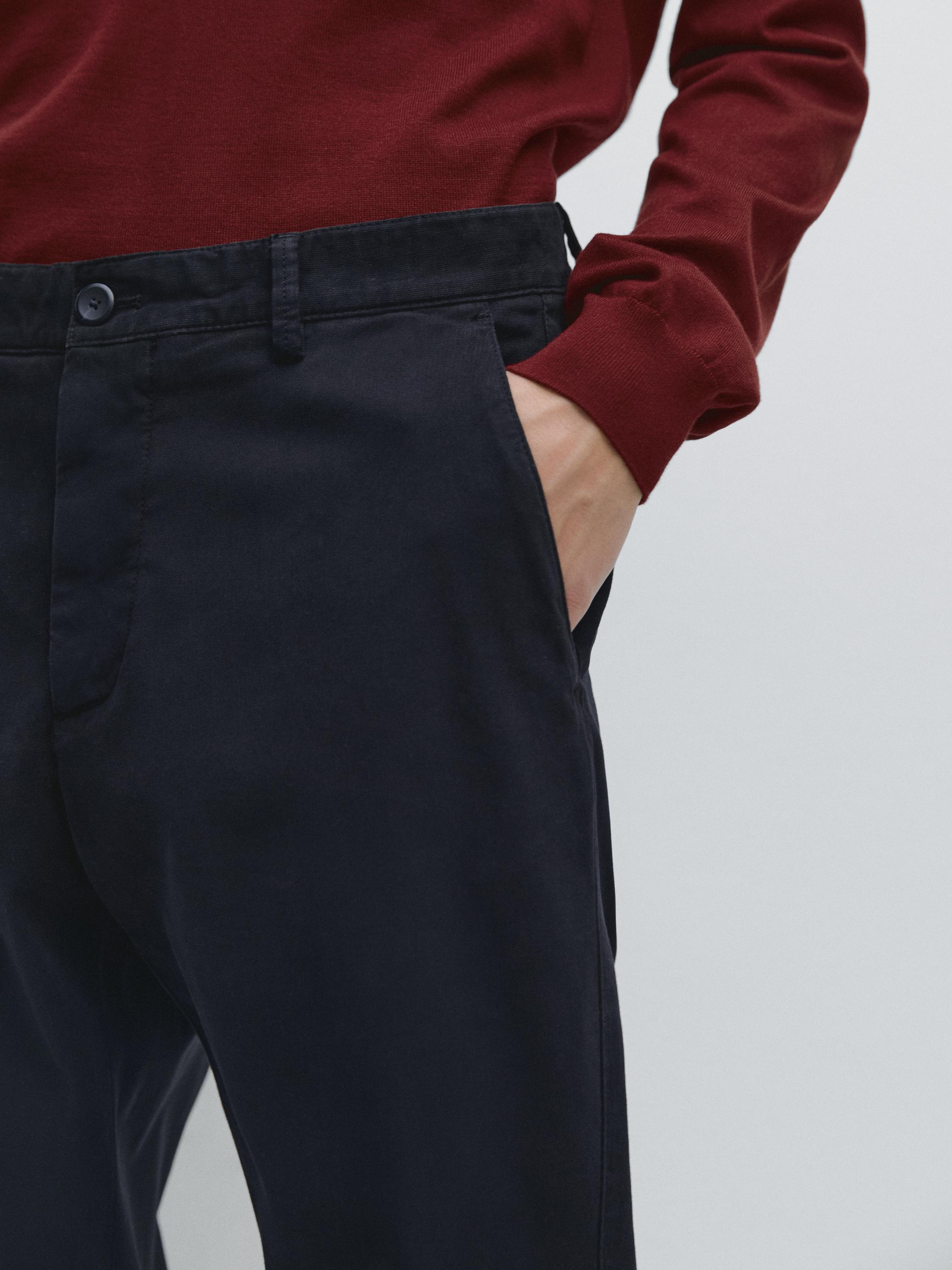 Pantalon slim microtexturé
